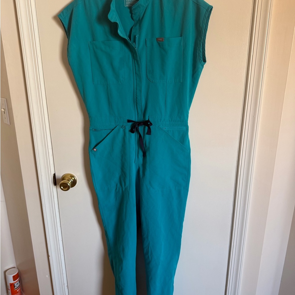 Figs teal jumpsuit size small